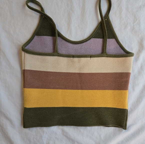 Dreamers Retro Stripe 90s Y2K Knit Spaghetti Strap Tank Top XS - Picture 4 of 9